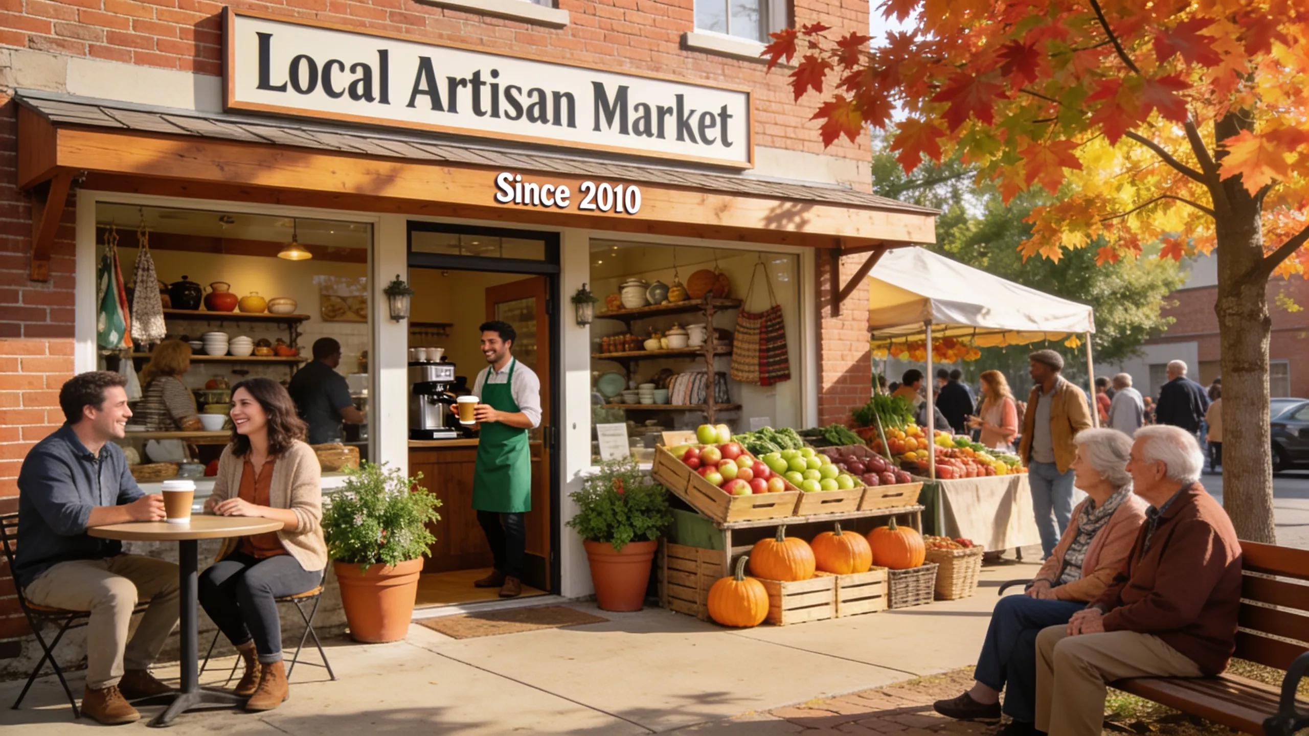 Local business scene in the Piedmont Triad area capturing community engagement and vibrant storefront activity